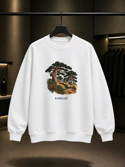 Yozgat Çamlık Milli Parkı baskılı beyaz sweatshirt