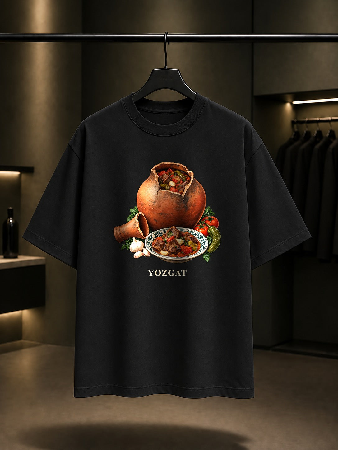 Yozgat Testi Kebabı baskılı siyah t-shirt
