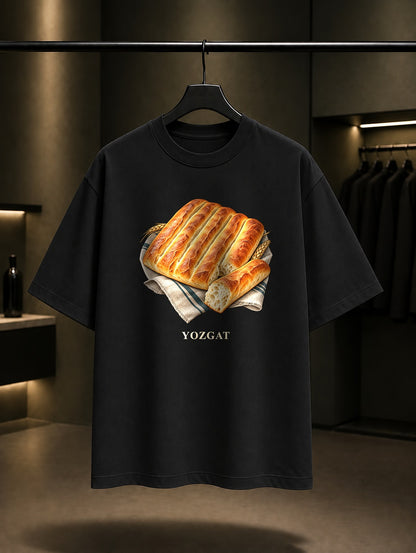 Yozgat Parmak Çöreği baskılı siyah t-shirt