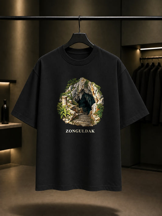 Zonguldak Cehennemağzı baskılı siyah t-shirt