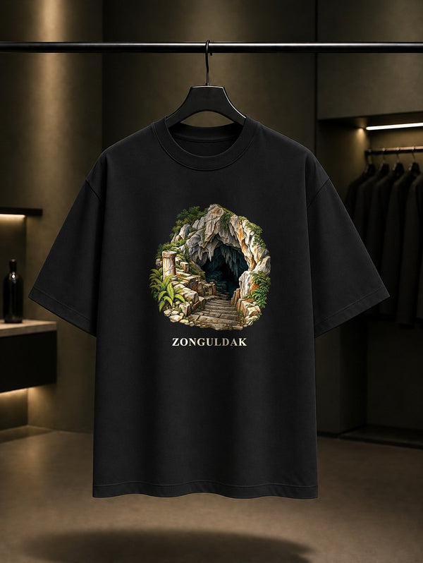Zonguldak Cehennemağzı baskılı siyah t-shirt