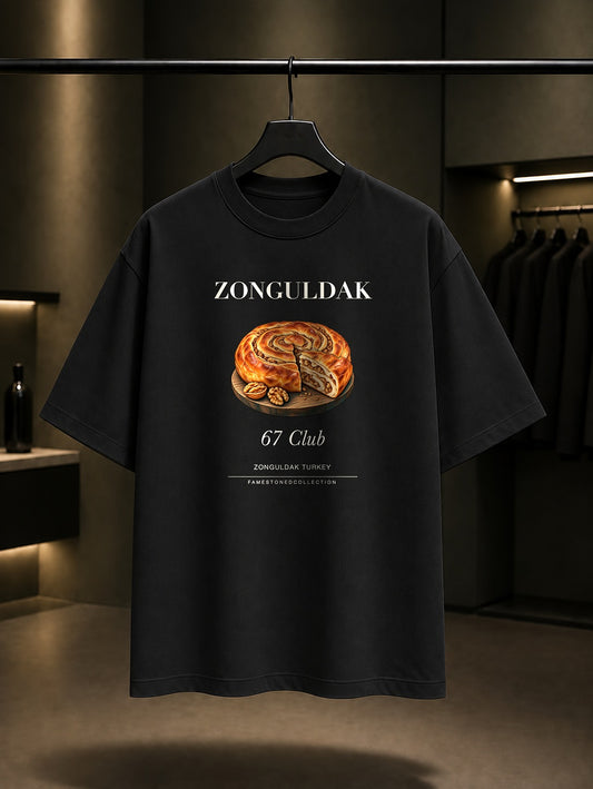 Zonguldak Cevizli Kömeç 67 Club baskılı siyah t-shirt