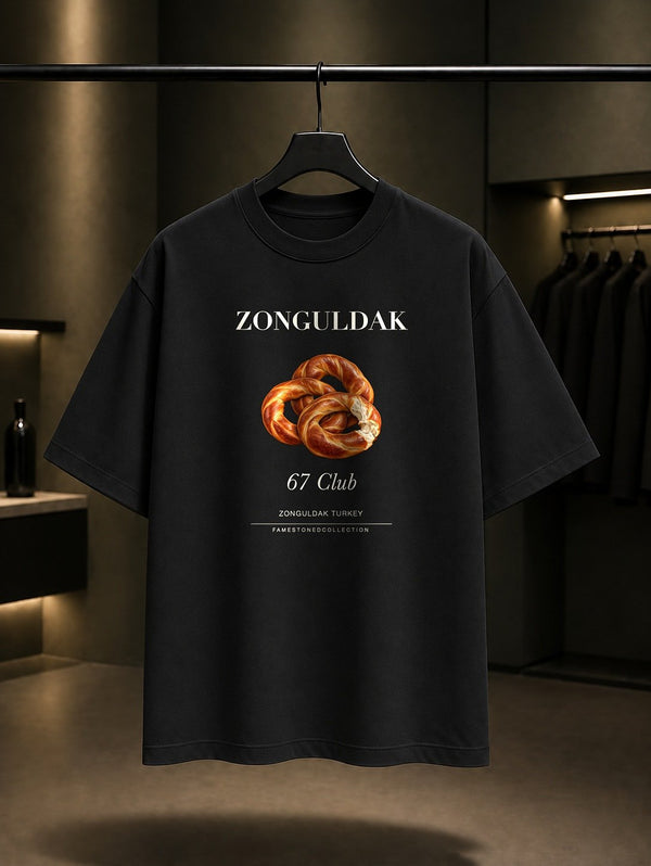 Zonguldak Devrek Simidi 67 Club baskılı siyah t-shirt